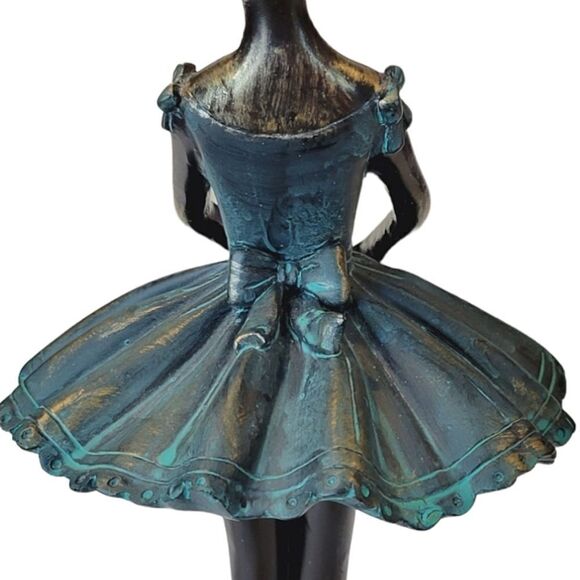 Tarnish Bronze Ballerina Hand Painted Sculpture - Picture 10 of 12